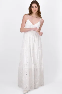 Vestido Maxi Textura Bordado