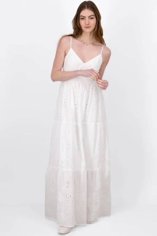 Vestido Maxi Textura Bordado