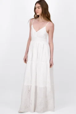 Vestido Maxi Textura Bordado