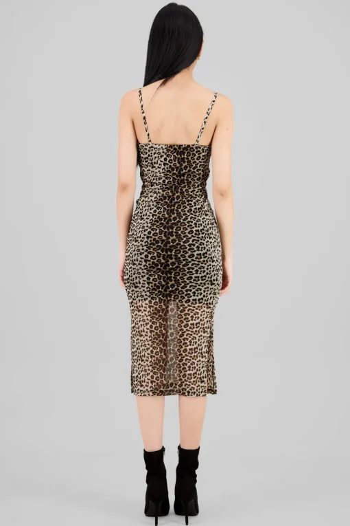 Vestido maxi tirantes animal print
