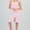 Vestido midi brillos con copas
