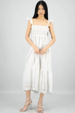 Vestido midi detalle eyelead