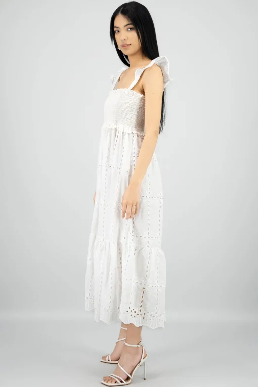 Vestido midi detalle eyelead