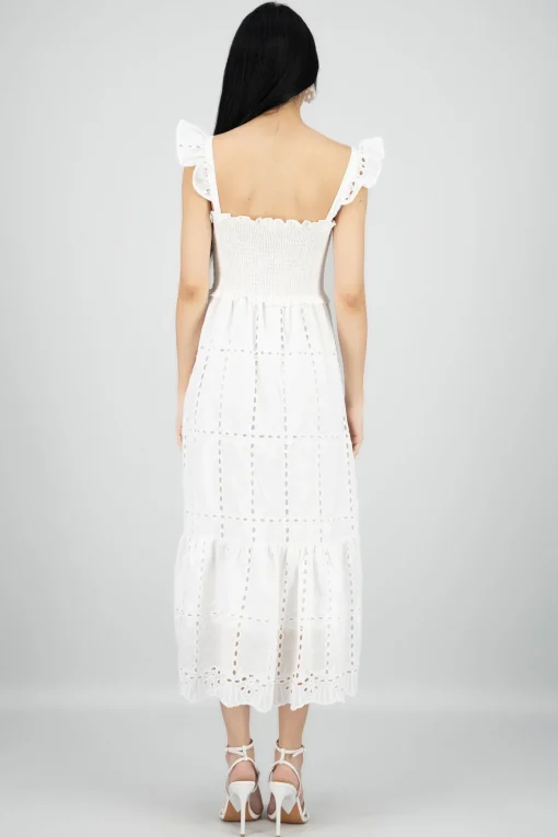 Vestido midi detalle eyelead