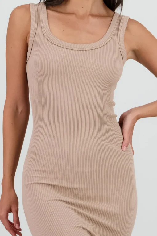 vestido midi detalle seamless liso