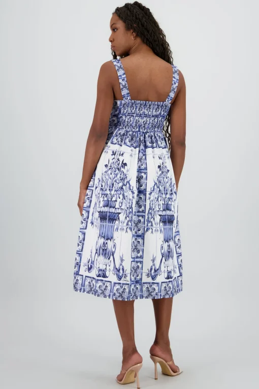 Vestido midi tirantes gruesos