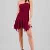 Vestido mini asimetrico de mesh