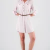 Vestido Mini Camisero Estampado Rayas