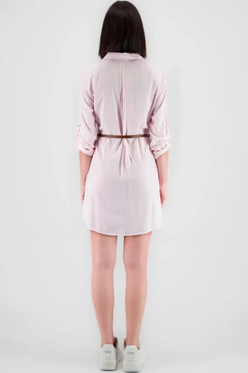 Vestido Mini Camisero Estampado Rayas
