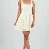 Vestido mini corset estampado flores