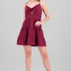 Vestido mini detalle moños olanes