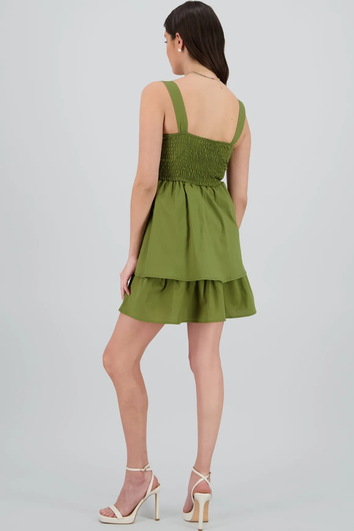 Vestido mini escote cruzado tirantes