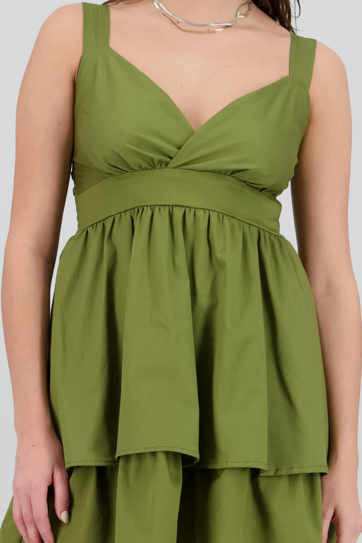 Vestido mini escote cruzado tirantes