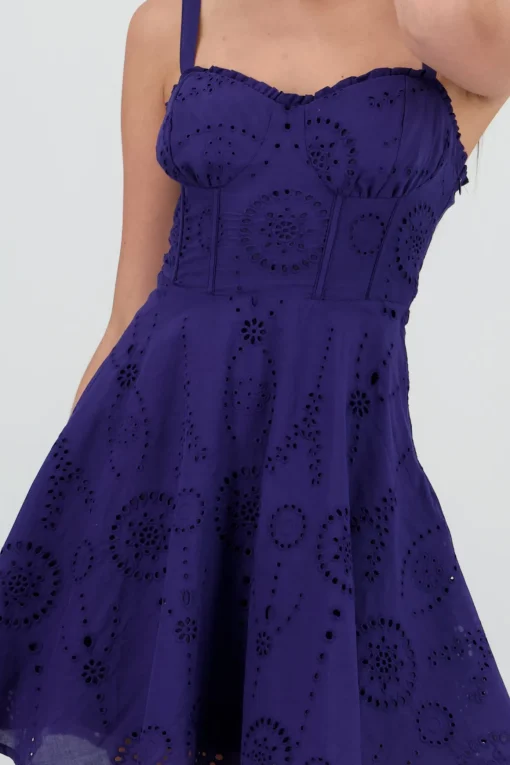 Vestido mini eyelet tirantes