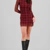 Vestido mini mesh cuadros
