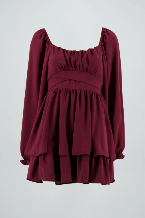 Vestido Mini Olanes Manga Larga