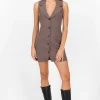 Vestido Mini Solapa Botones