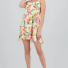 Vestido mini tirantes estampado frutas
