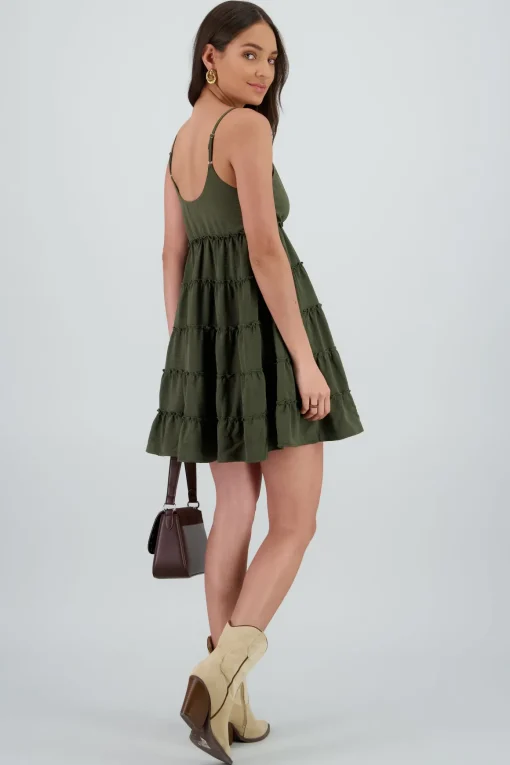 Vestido mini tirantes liso