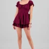Vestido olanes manga corta