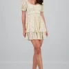 Vestido olanes mini flores con textura