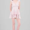 Vestido rayas tirantes detalle olanes