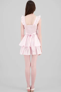 Vestido rayas tirantes detalle olanes