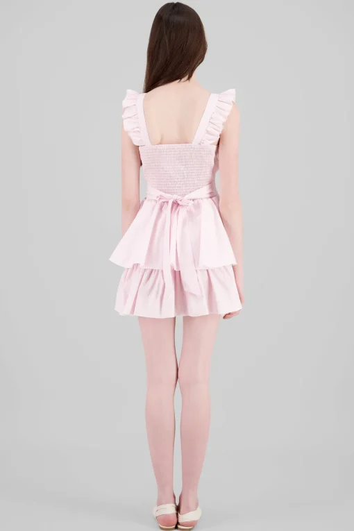 Vestido rayas tirantes detalle olanes