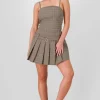 Vestido tableada cuadros con cinturon