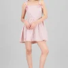 Vestido textura con moños