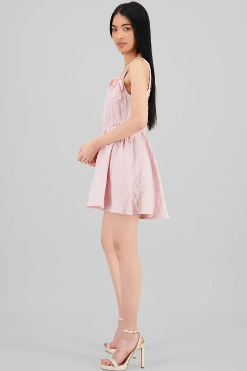 Vestido textura con moños