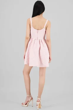 Vestido textura con moños