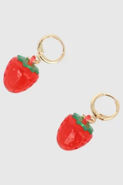 Aretes de fresas de acrílico