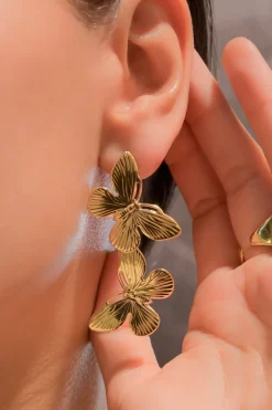 Aretes doble mariposas