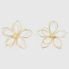 Aretes flor metal