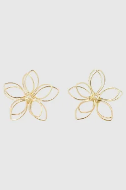 Aretes flor metal
