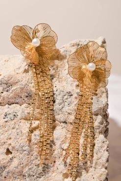 Aretes flores filigrana brillos