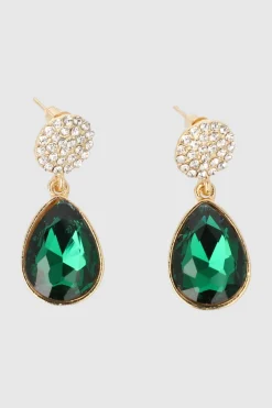 Aretes Gota Cristal Circulo