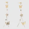 Aretes Mariposa Flor Largos