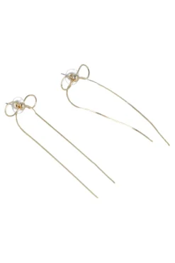 Aretes Moño Tiras Largas