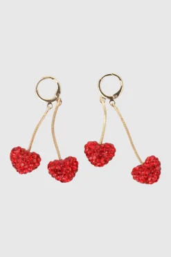 Arracadas 2 corazones glitter