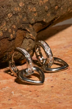 Arracadas corazon cristales