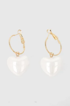 Arracadas corazon nacarado