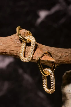 Arracadas eslabones brillos