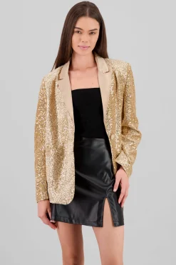 Blazer lentejuelas detalle solapa