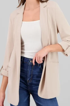 Blazer manga 3/4 con boton liso