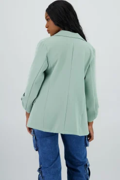 Blazer Oversize Largo Detalle Mangas