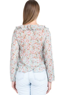 Blusa abierta escote olanes