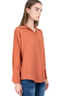 Blusa amplia puño ancho satín