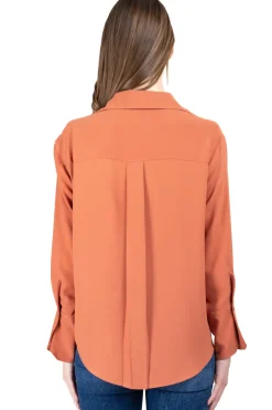 Blusa amplia puño ancho satín